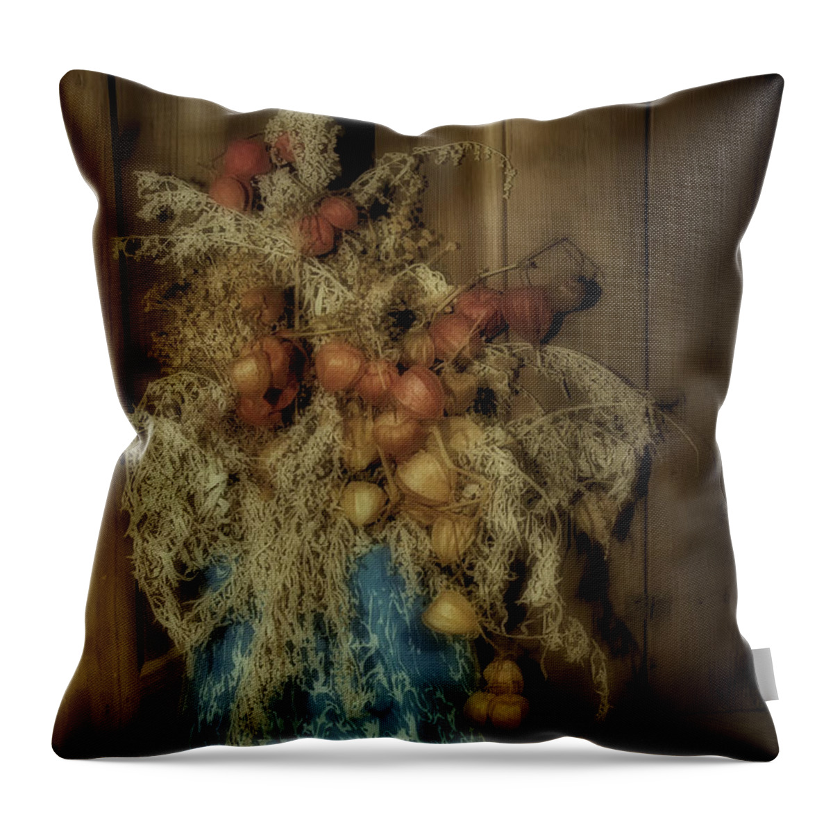 Vintage Throw Pillow featuring the photograph Country Bouquet by Carrie Cranwill