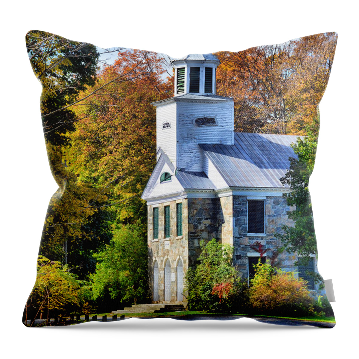 Church Throw Pillow featuring the photograph Country Church by Barbara Manis
