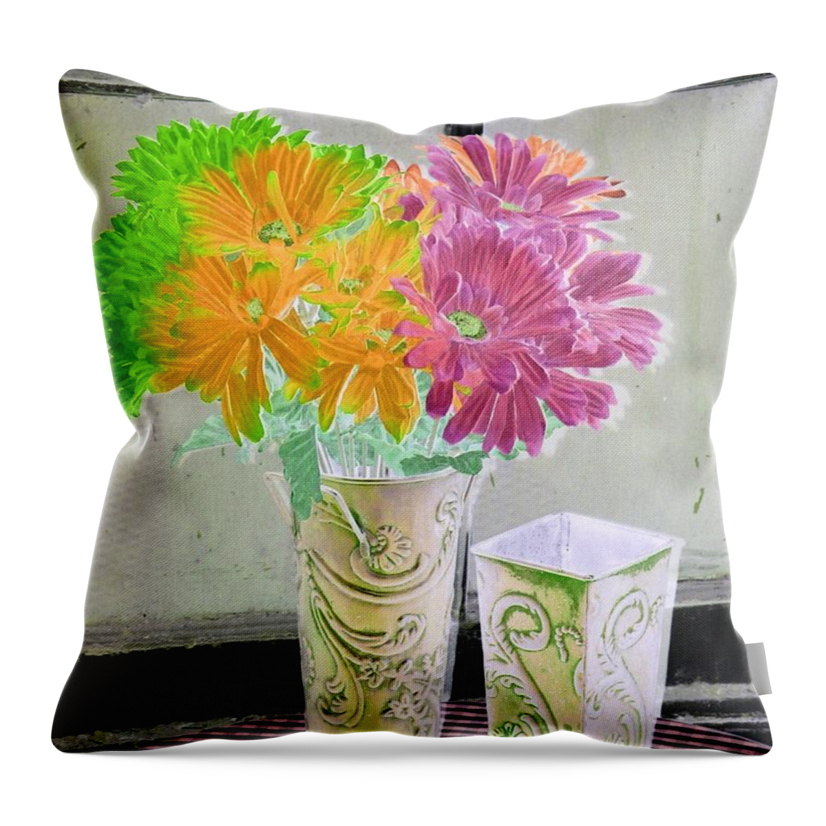 Flower Throw Pillow featuring the photograph Country Comfort - PhotoPower 492 by Pamela Critchlow