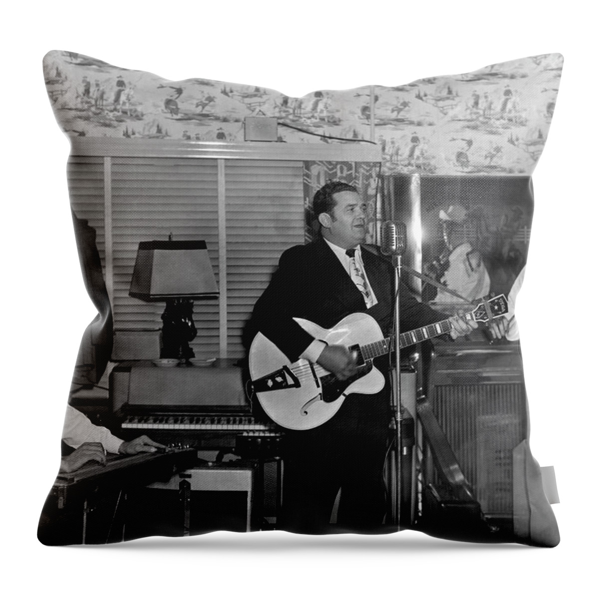 1940s Throw Pillow featuring the photograph Country Music Star Bob Wills by Underwood Archives