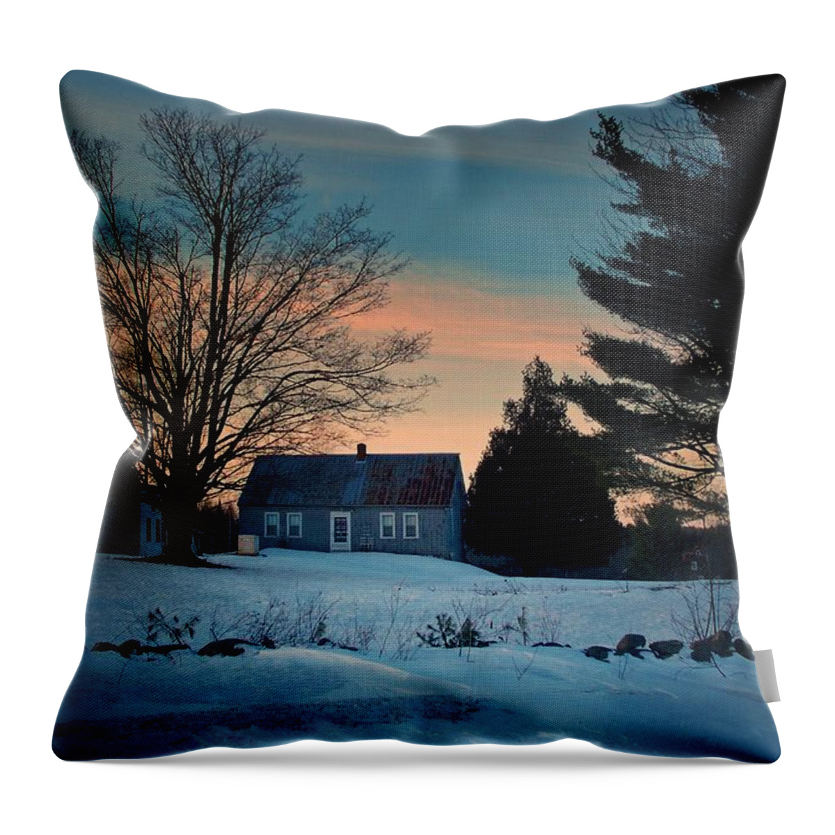 Photography Throw Pillow featuring the photograph Countryside Winter Evening by Joy Nichols