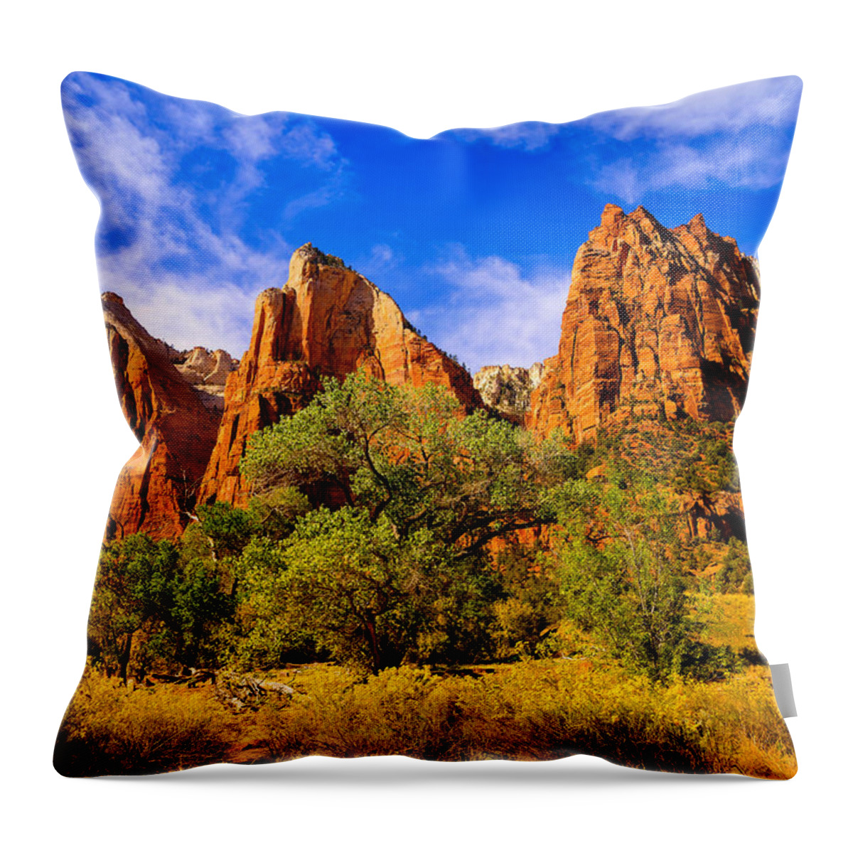 Court Of The Patriarchs Throw Pillow featuring the photograph Court of the Patriarchs by Greg Norrell