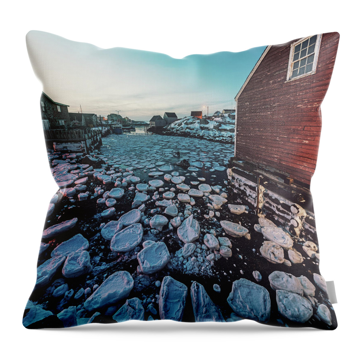 Scenics Throw Pillow featuring the photograph Cove In Ice by Shaunl