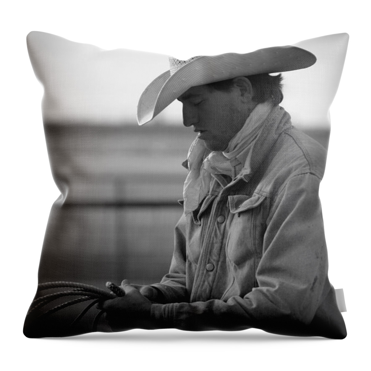 Hat Images Throw Pillow featuring the photograph Cowboy Signature 10 by Diane Bohna