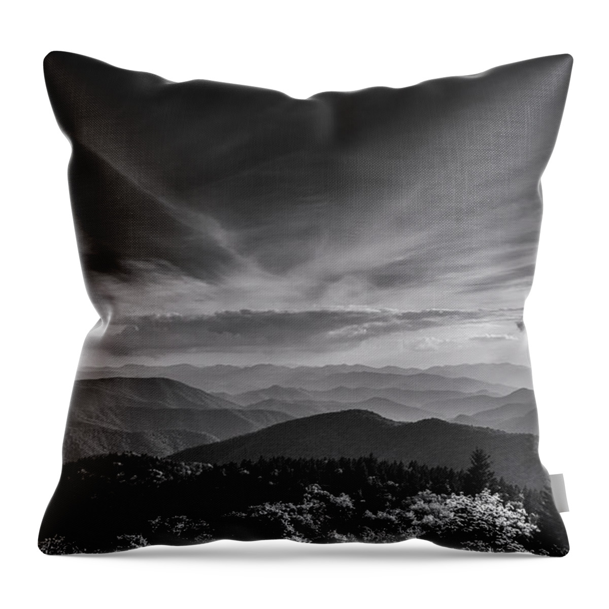 Asheville Throw Pillow featuring the photograph Cowee Overlook by Joye Ardyn Durham