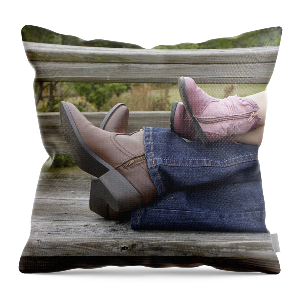 Mother Throw Pillow featuring the photograph Cowgirls by Laurie Perry