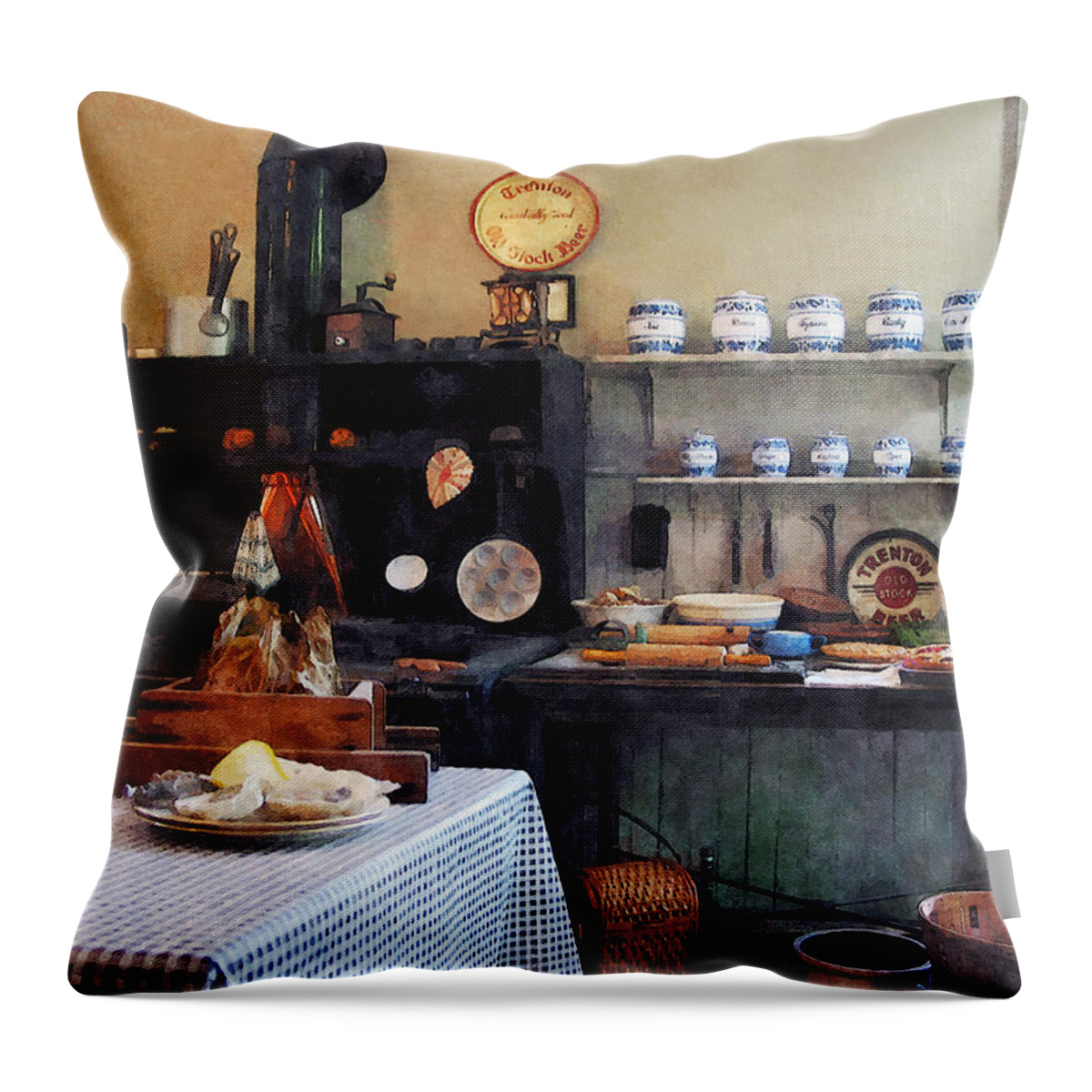 Kitchen Throw Pillow featuring the photograph Cozy Kitchen by Susan Savad