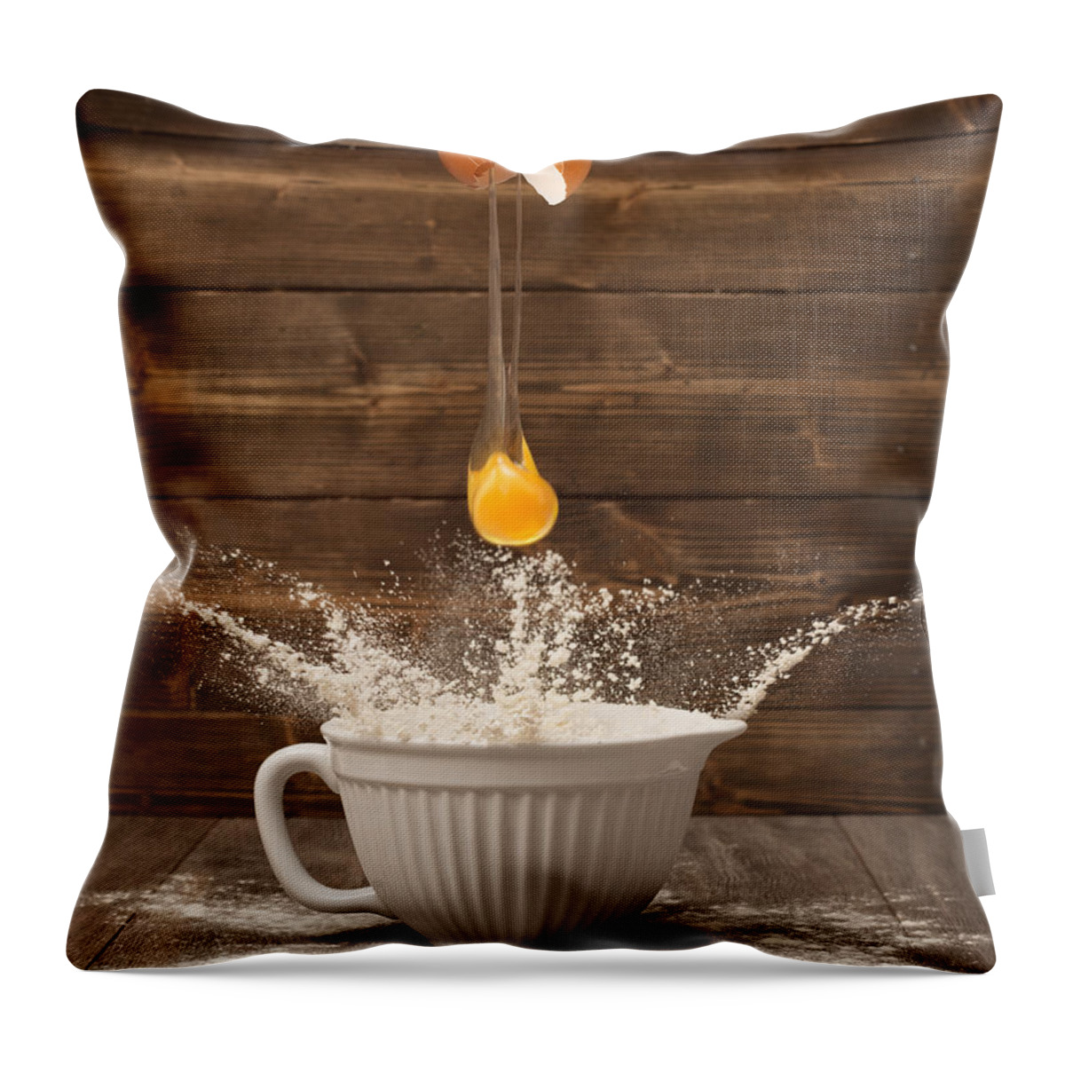 Egg Throw Pillow featuring the photograph Cracking The Egg by Amanda Elwell