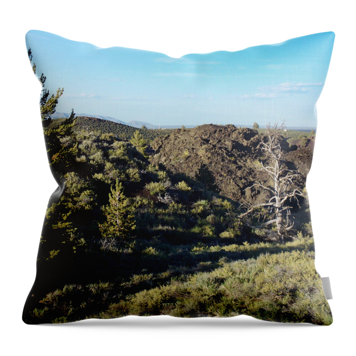 Craters Throw Pillow featuring the photograph Craters of the Moon2 by Susan Kinney