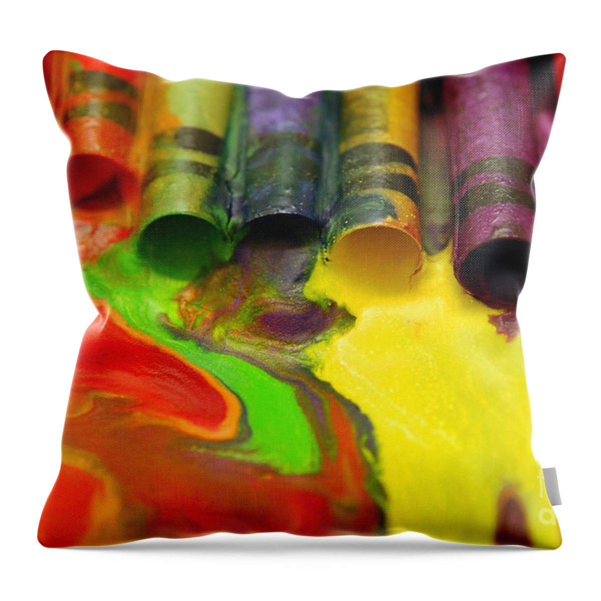 Hotel Art Throw Pillow featuring the digital art Crayon Cooperation by Margie Chapman