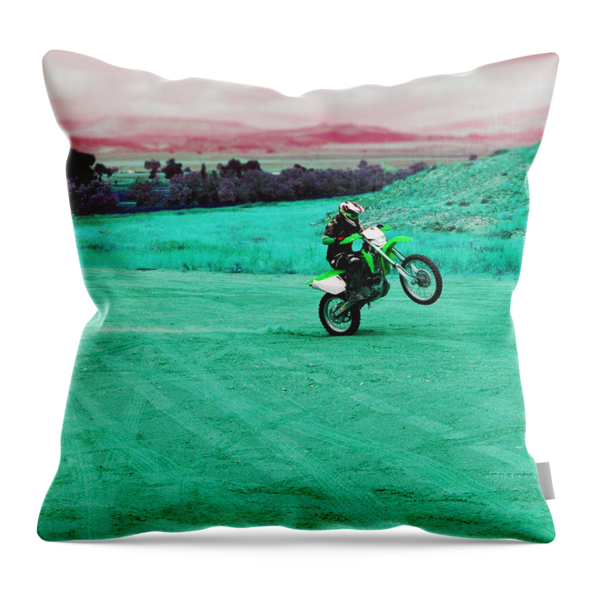 Motorcycle Throw Pillow featuring the photograph Crazy Rider by Lisa Holland-Gillem