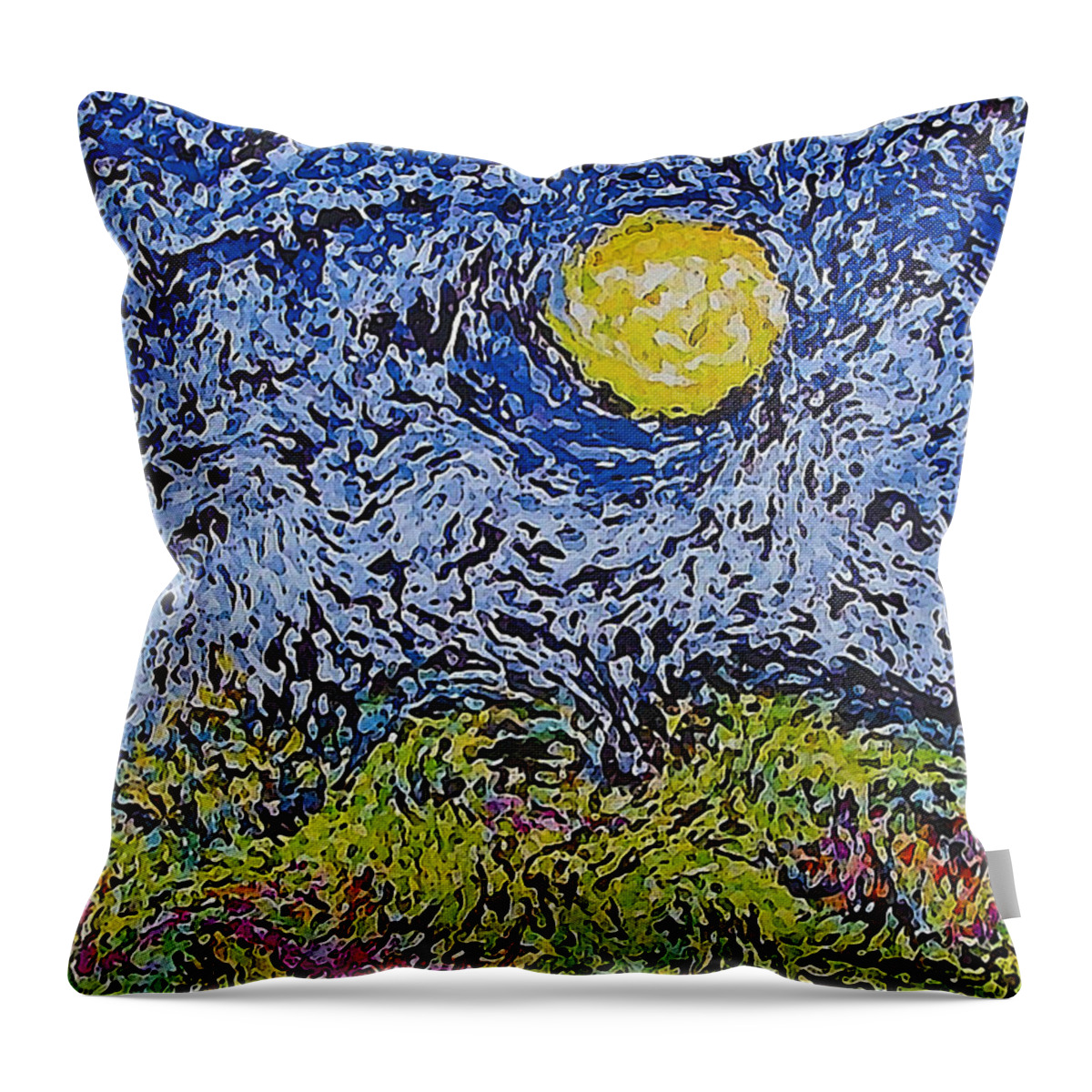 Creation Throw Pillow featuring the digital art Creation Rejoices by Gary Olsen-Hasek