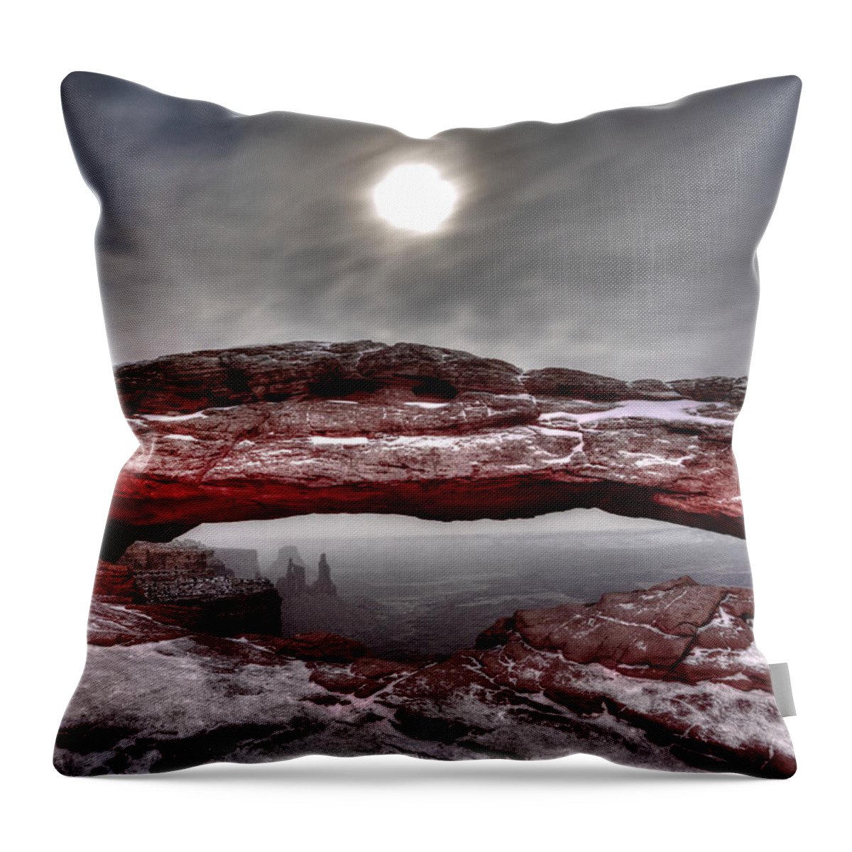 West Throw Pillow featuring the photograph Crimson Arch by David Andersen