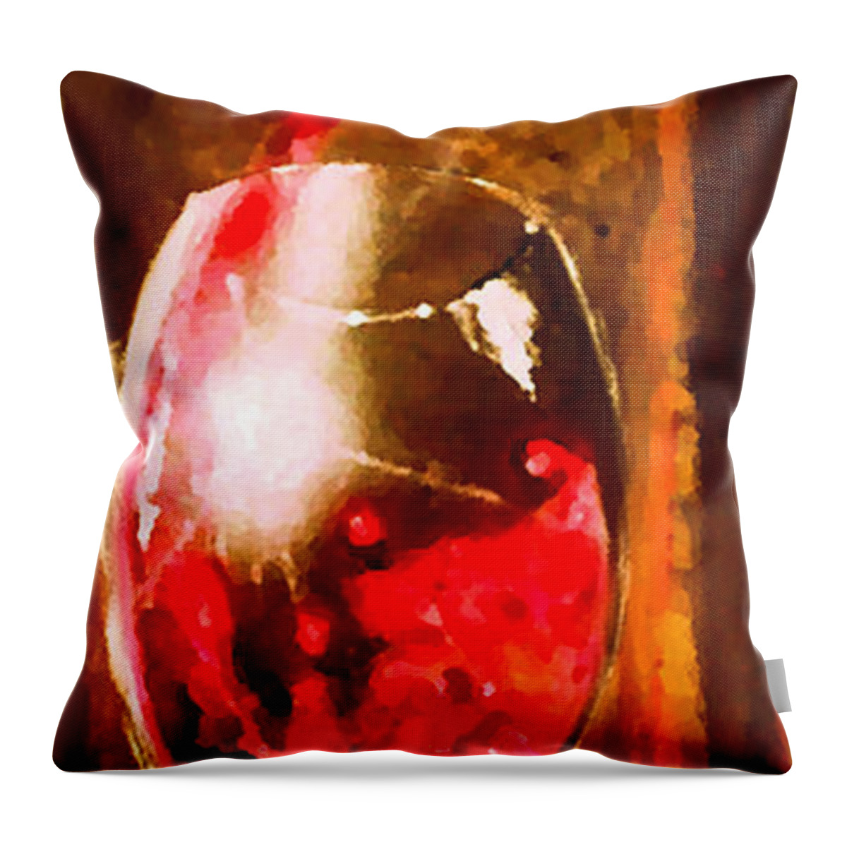 Vino Throw Pillow featuring the painting Cristallo 2 by Marcello Cicchini