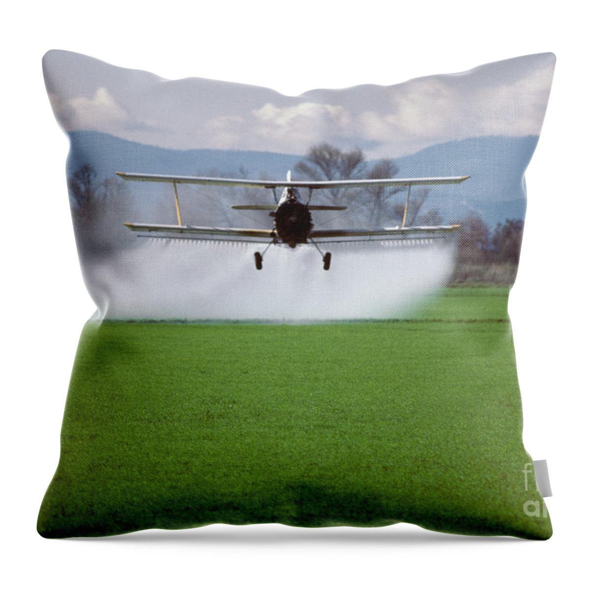 People Throw Pillow featuring the photograph Crop Dusting by Ron Sanford