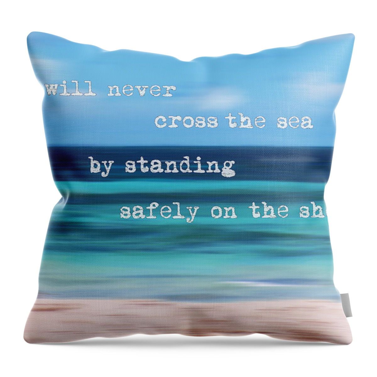 Abstract Throw Pillow featuring the digital art Cross the Sea by Deborah Smith