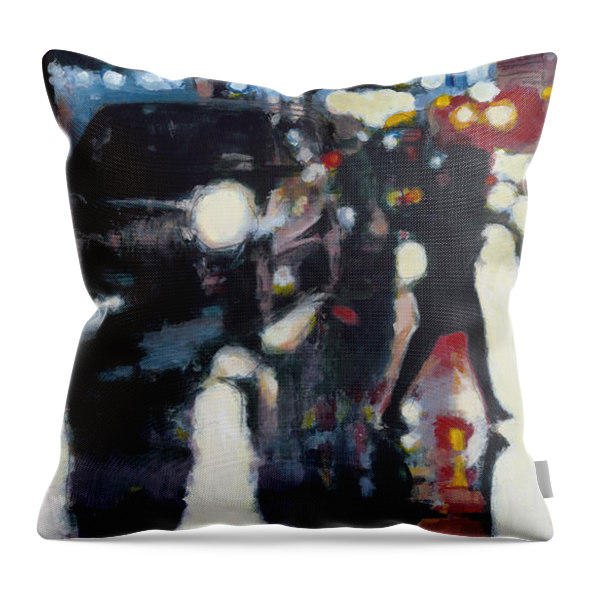 Urban Landscape Throw Pillow featuring the painting Crossed by Robert Reeves