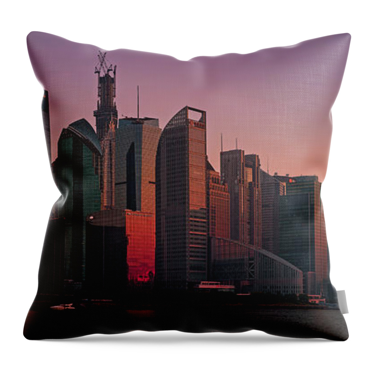 Panoramic Throw Pillow featuring the photograph Crowded by Blackstation