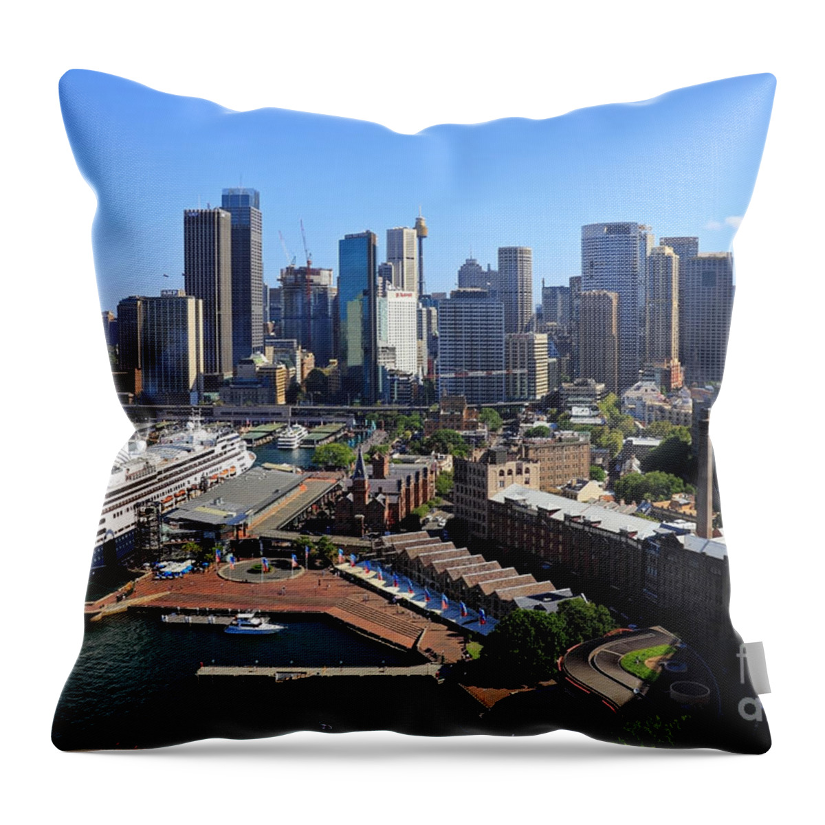 City Throw Pillow featuring the photograph Cruiser Ship in Sydney by Jola Martysz