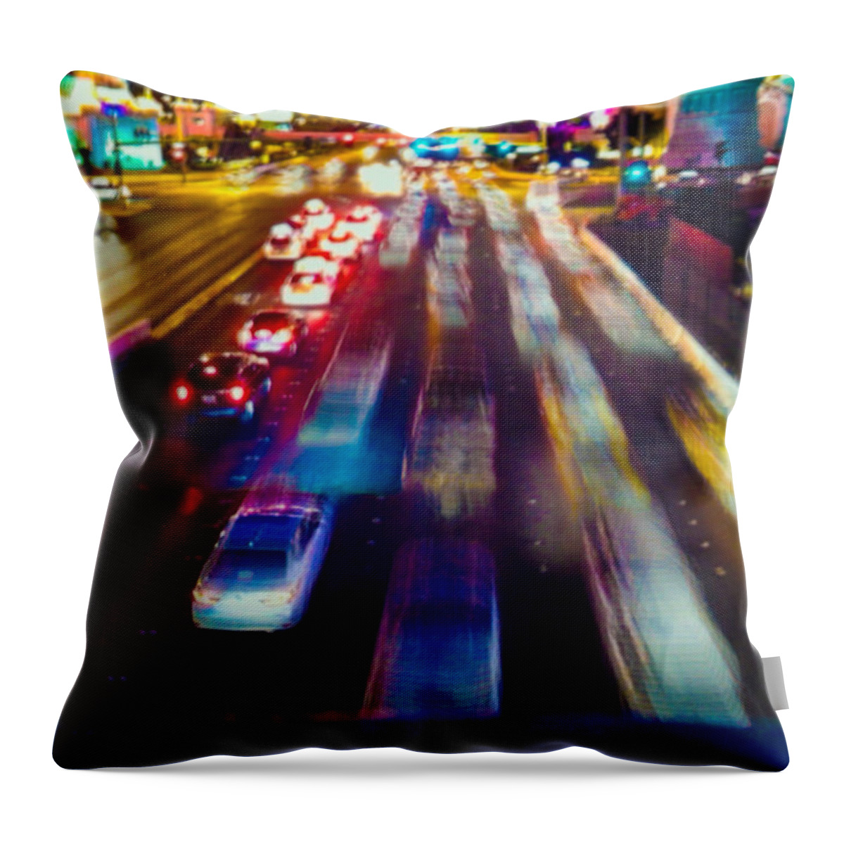 Impressionist Throw Pillow featuring the photograph Cruising the Strip by Alex Lapidus