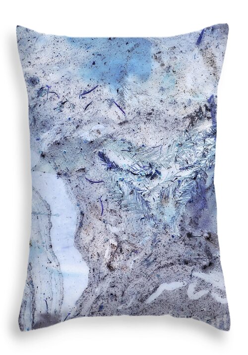 Abstract Art Throw Pillow featuring the photograph Crystal and Blue Persuasions Abstract III by Lee Craig