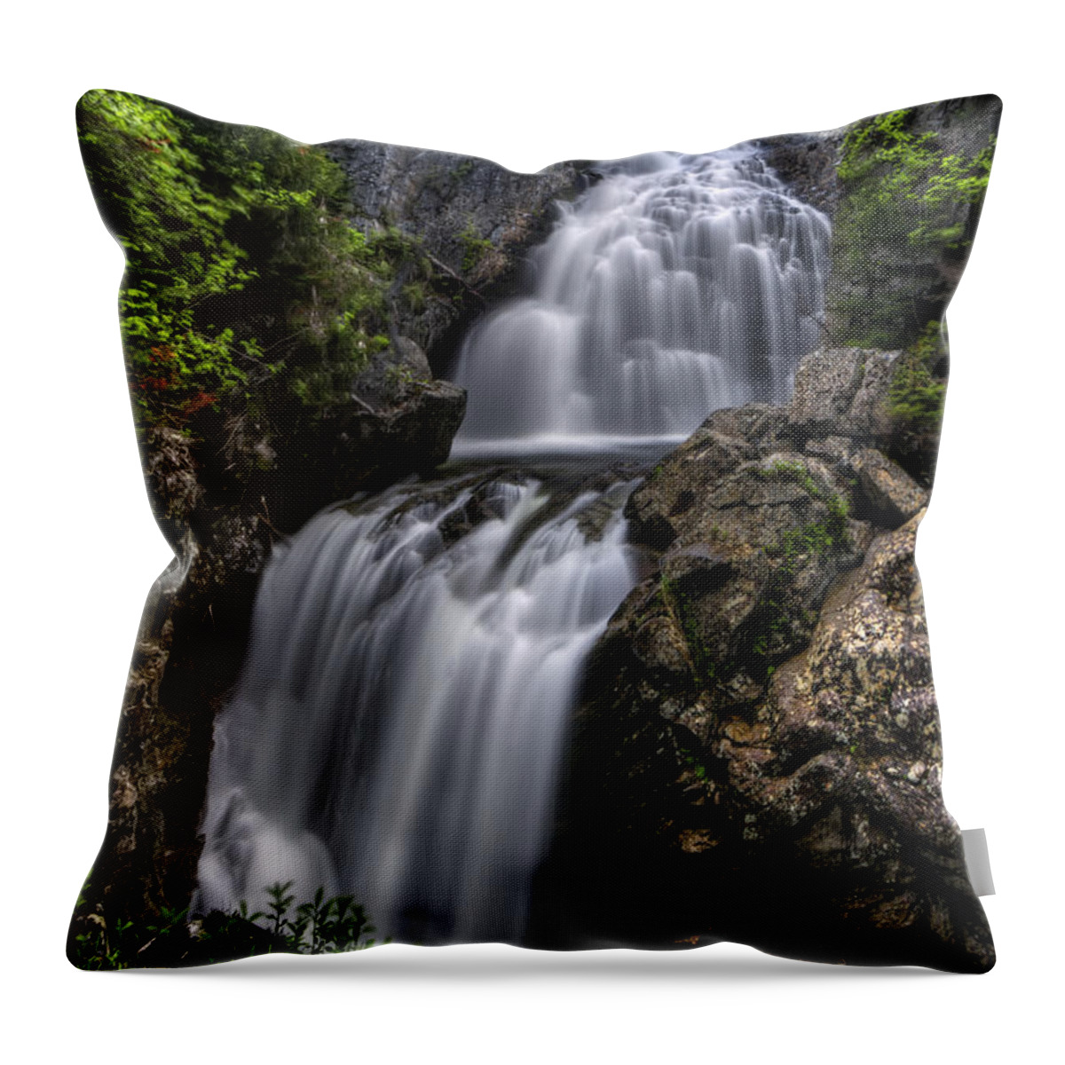 New Hampshire Throw Pillow featuring the photograph Crystal Cascade in Pinkham Notch by White Mountain Images