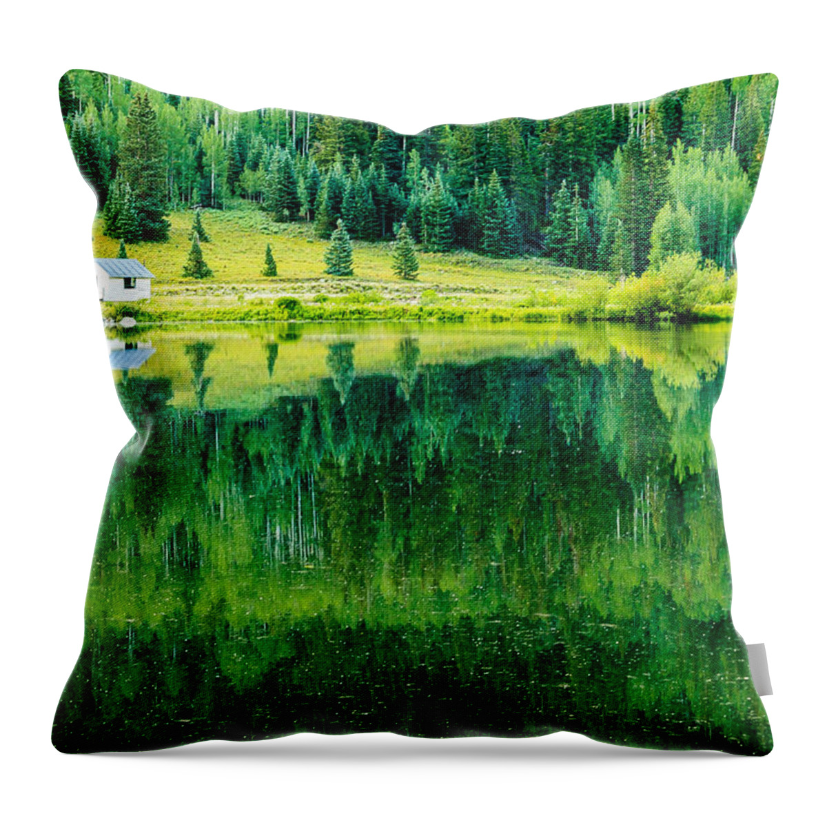 Jay Stockhaus Throw Pillow featuring the photograph Crystal Lake by Jay Stockhaus