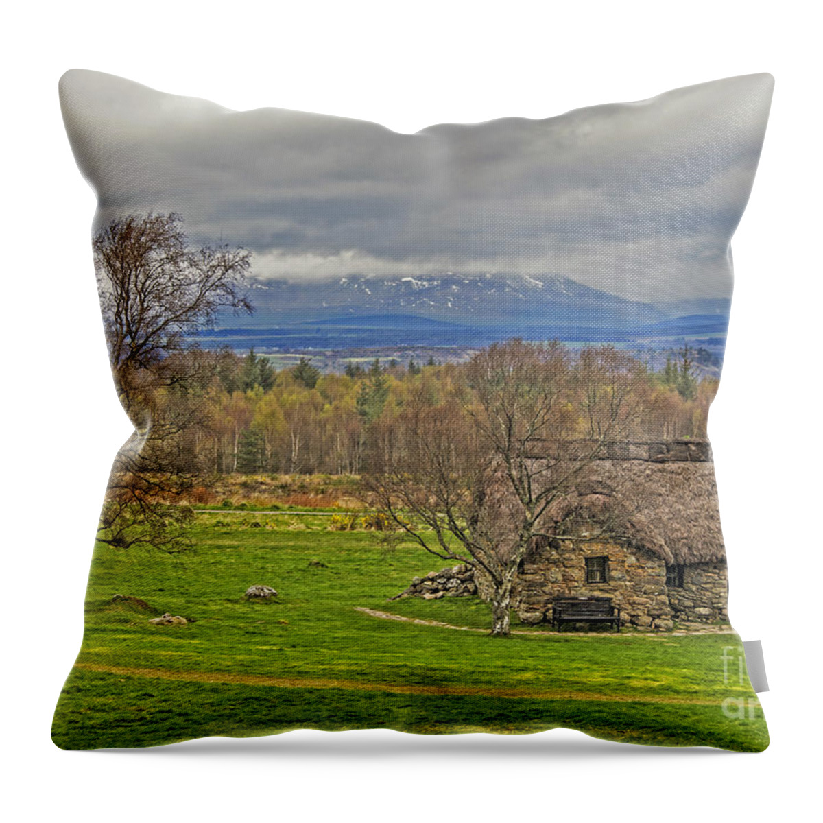 Travel Throw Pillow featuring the photograph Culloden Moor and Old Leanarch by Elvis Vaughn