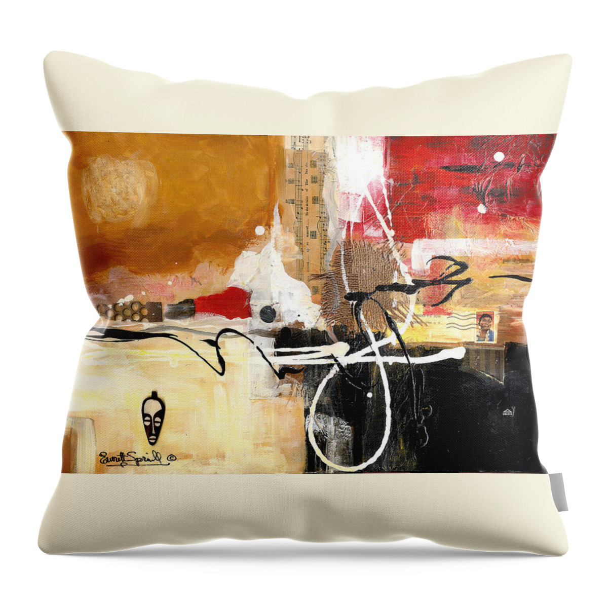 Everett Spruill Throw Pillow featuring the painting Cultural Abstractions - Hattie McDaniels by Everett Spruill