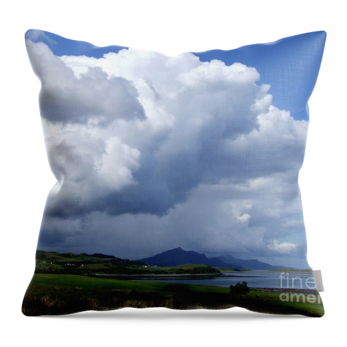 Cumulus Throw Pillow featuring the photograph Cumulus Clouds - Isle of Skye by Phil Banks