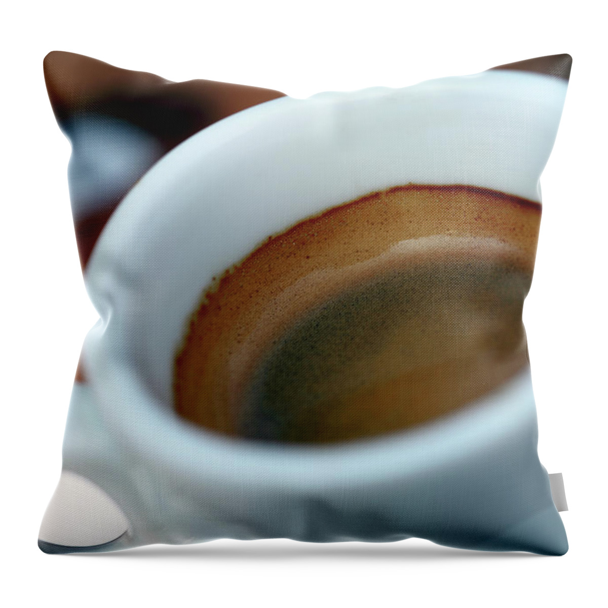 Breakfast Throw Pillow featuring the photograph Cup Of Black Coffee by Laurent
