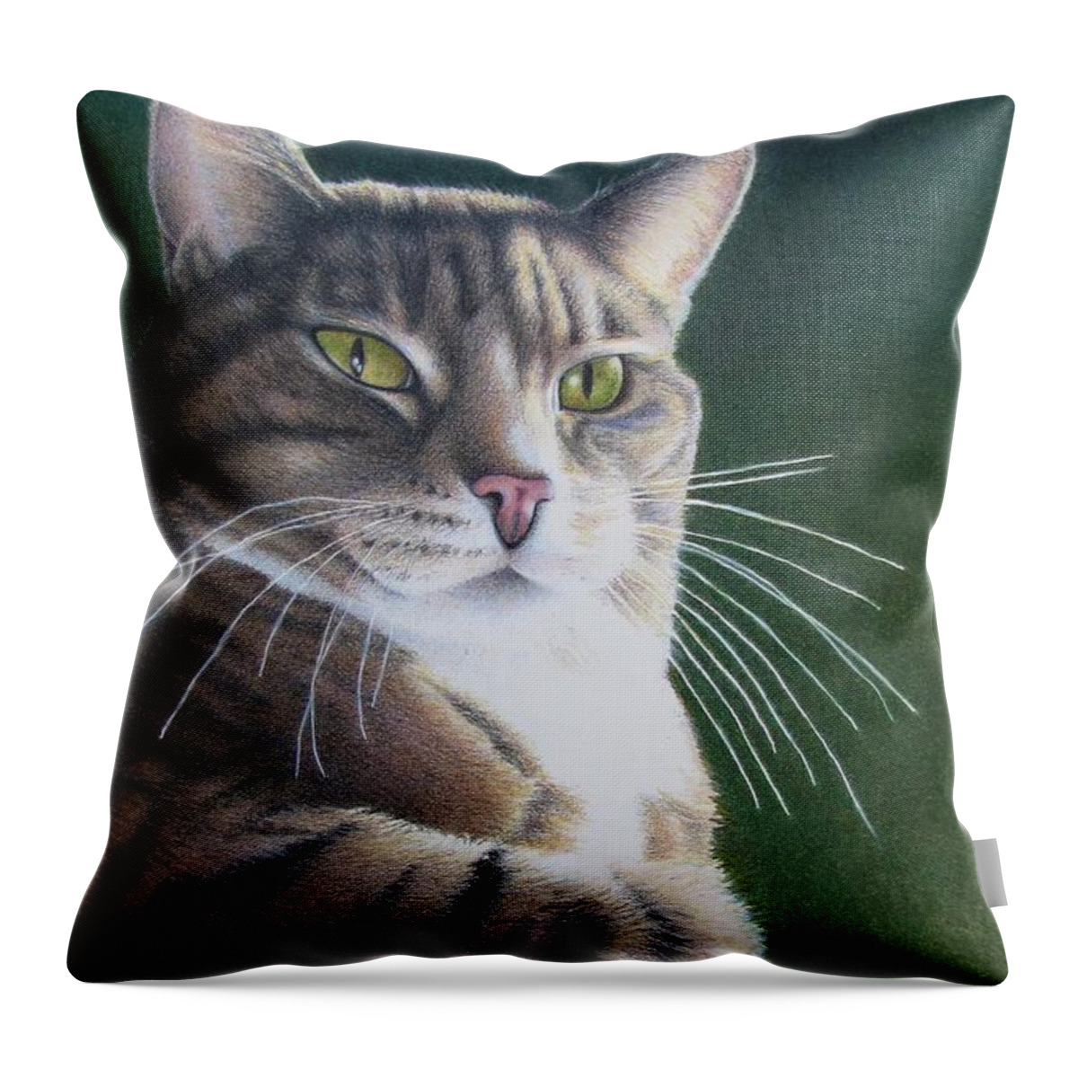 Color Pencil Throw Pillow featuring the painting Royalty by Pamela Clements