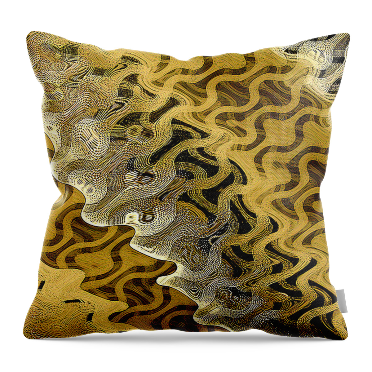 Abstract Throw Pillow featuring the digital art Curtain Distortion by Gary Olsen-Hasek