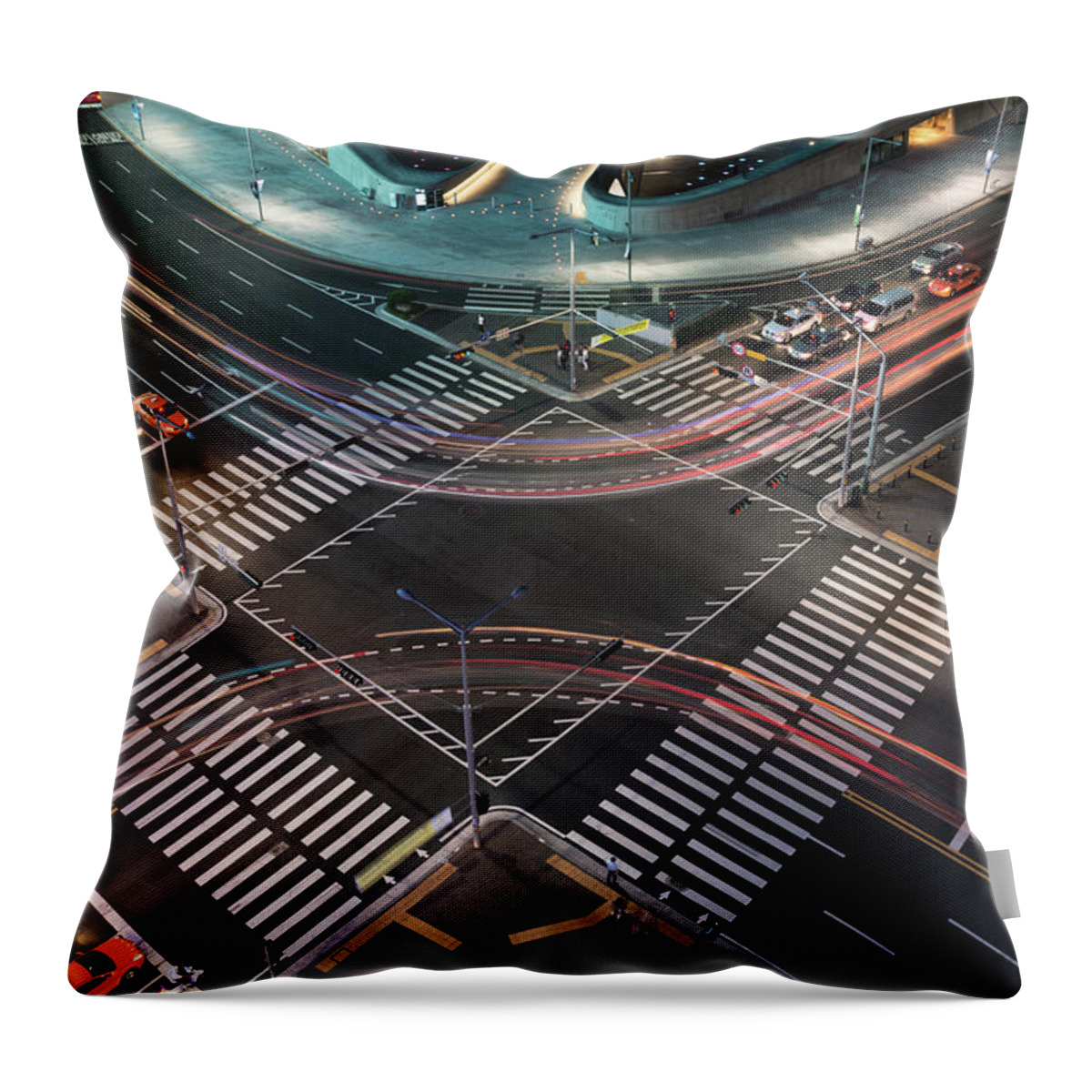 Curve Throw Pillow featuring the photograph Curve Trail At Junction Seoul by Natthawat