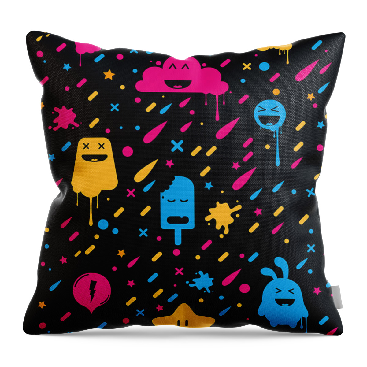 Cute Throw Pillow featuring the digital art Cute Color Stuff by Philipp Rietz