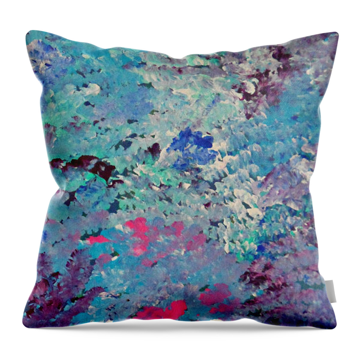 Waves Throw Pillow featuring the painting Cy Lantyca 5 by Cyryn Fyrcyd