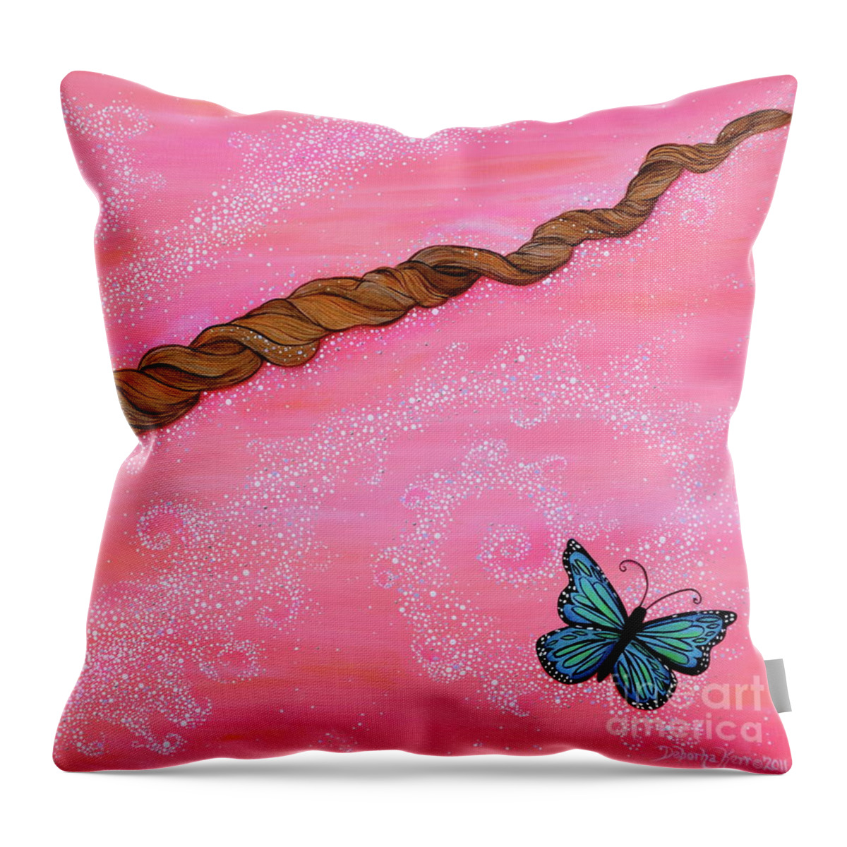 Cypress Paintings Throw Pillow featuring the painting Cypress Wand by Deborha Kerr
