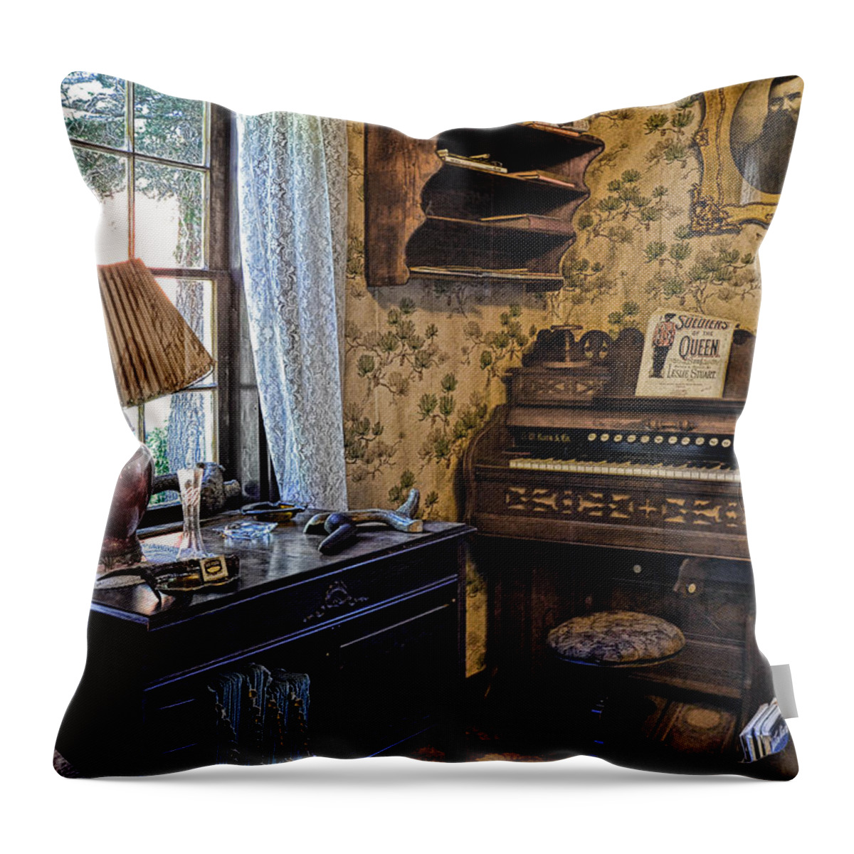Karn Throw Pillow featuring the photograph D. W. Karn Co. by Ed Hall
