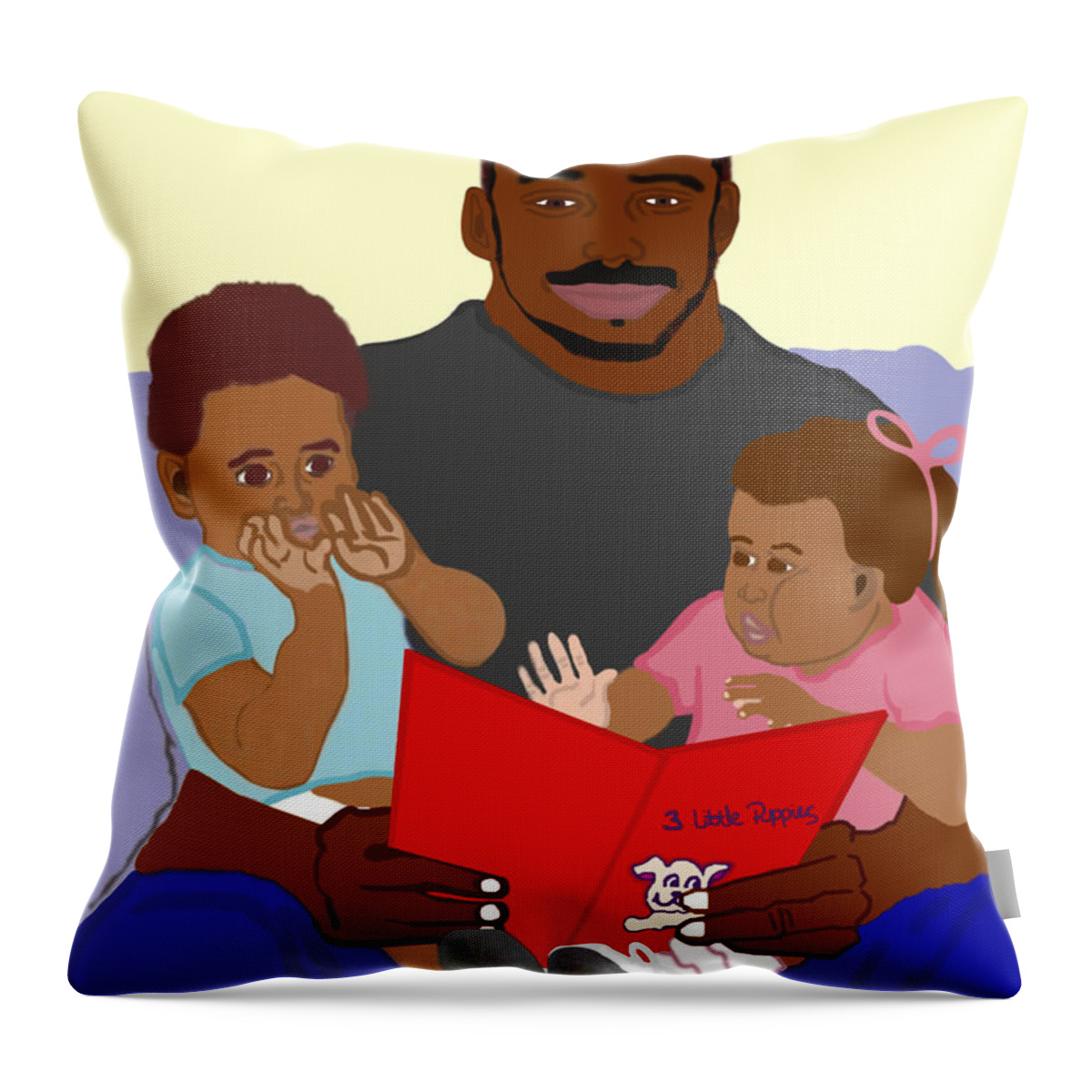 Dad Throw Pillow featuring the painting Daddy's Bundles by Pharris Art
