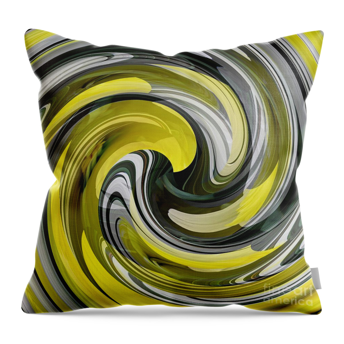 Daffodil Throw Pillow featuring the digital art Daffodil Swirl by Sarah Loft
