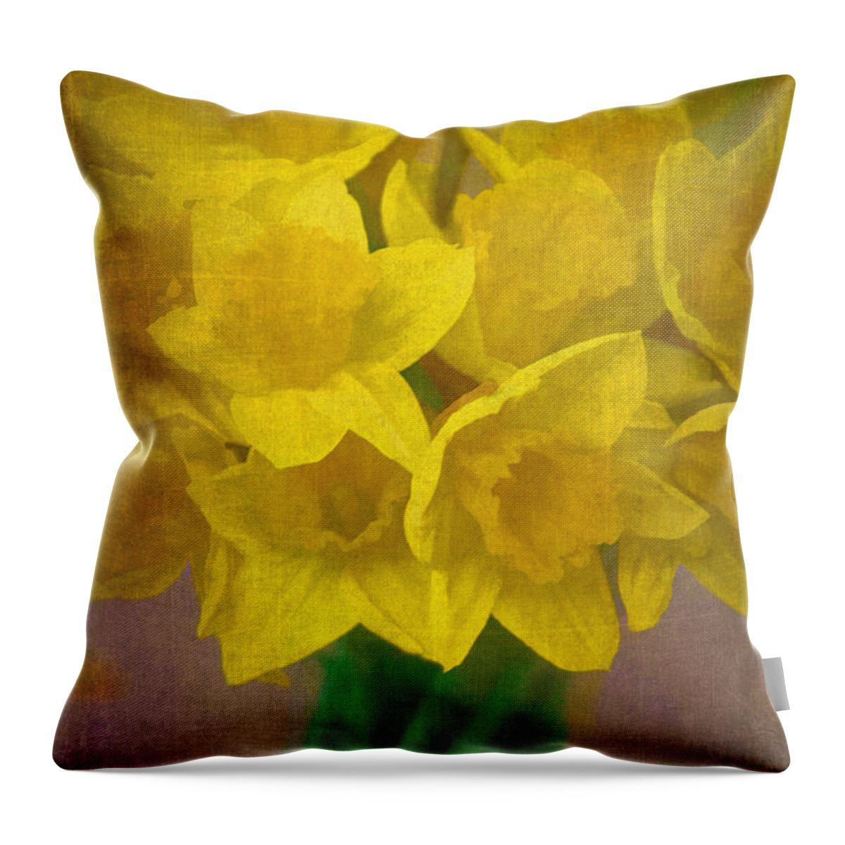 Floral Throw Pillow featuring the photograph Daffodils 10 by Pamela Cooper