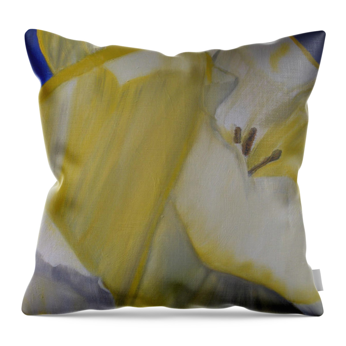 Flower Throw Pillow featuring the painting Daffodils by Claudia Goodell