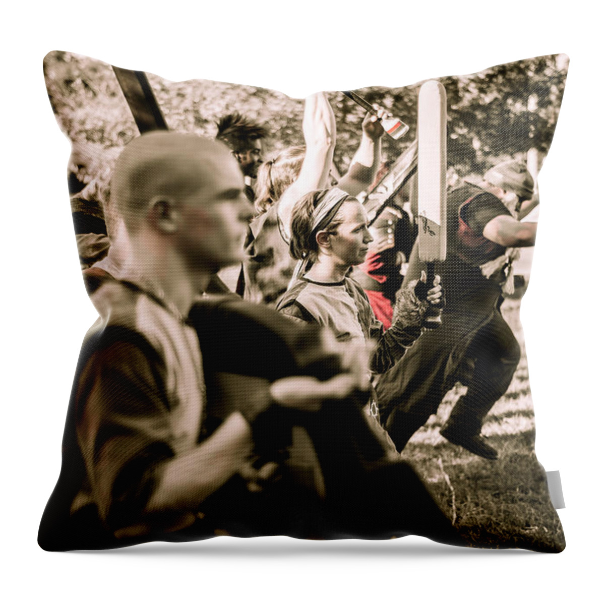 The Far Harad Throw Pillow featuring the photograph Dagorhir 7 by David Morefield