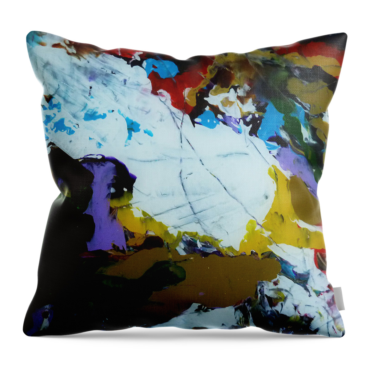 Derek Kaplan Art Throw Pillow featuring the painting Dali's Hungry Cloud by Derek Kaplan