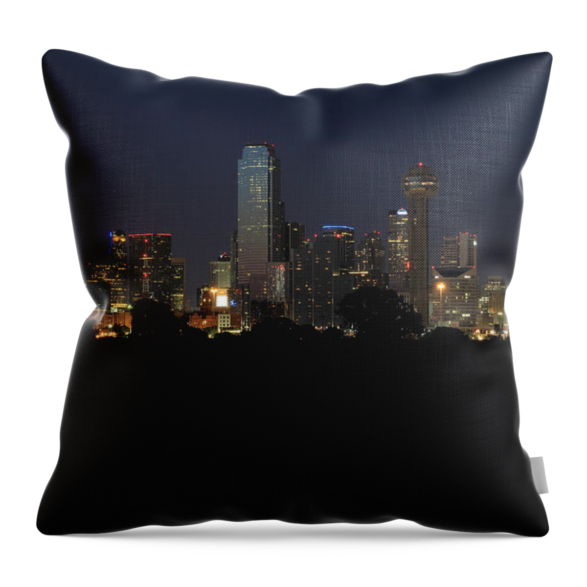 Dallas Throw Pillow featuring the photograph Dallas Skyline Twilight by Jonathan Davison