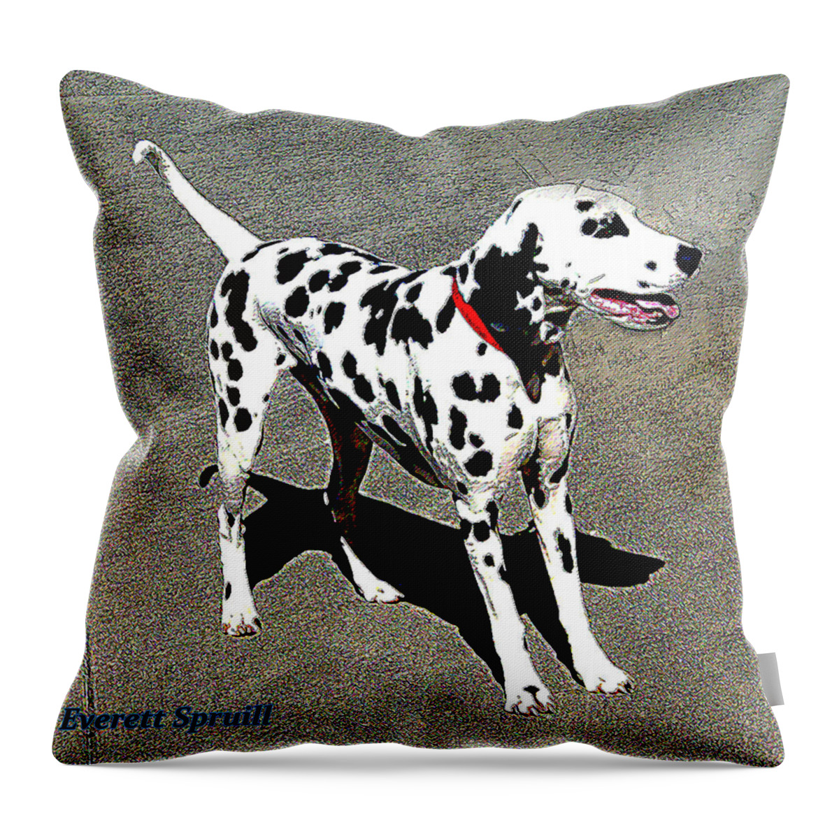 Everett Spruill Throw Pillow featuring the photograph Dalmation by Everett Spruill