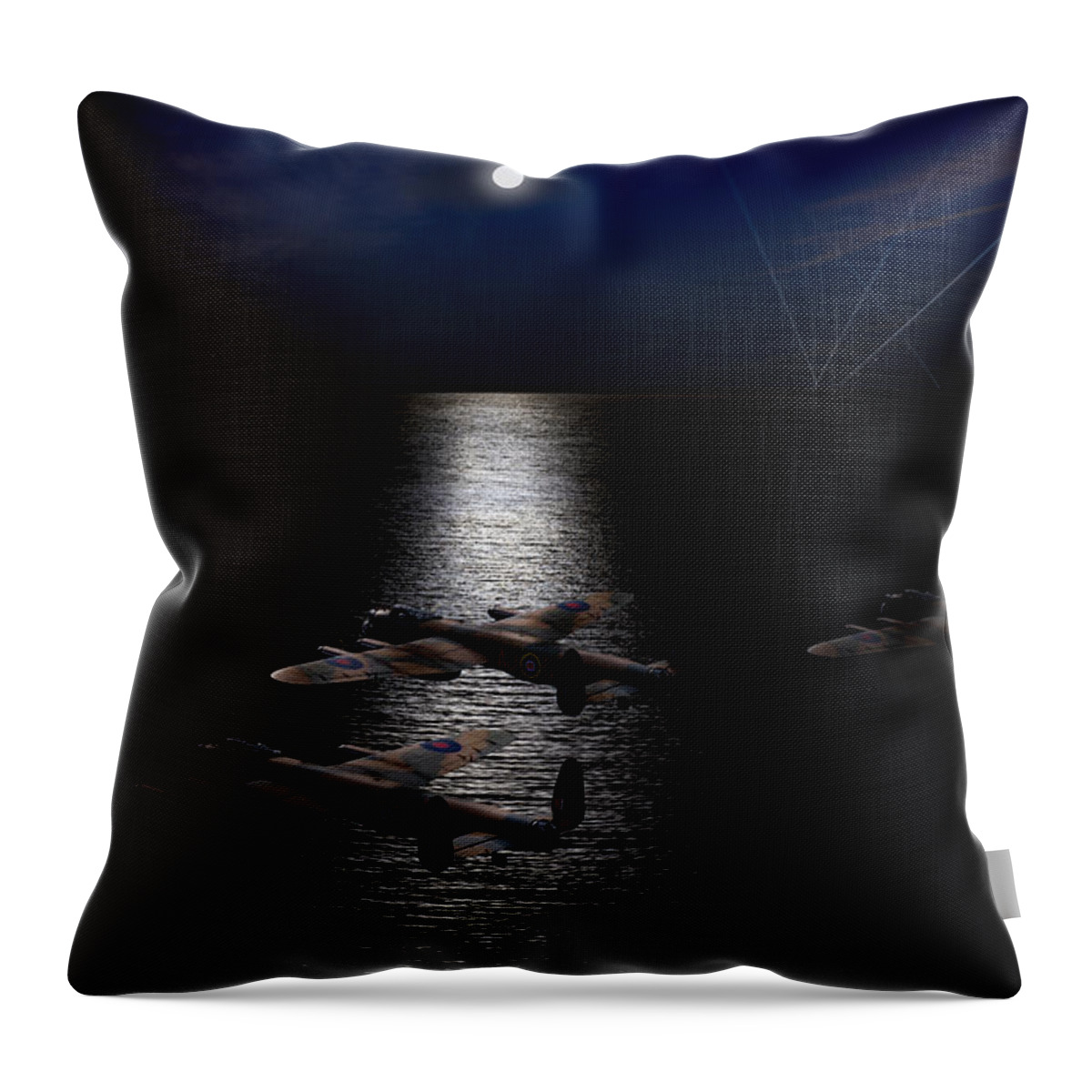 Dambusters Throw Pillow featuring the photograph Dambusters North Sea crossing by Gary Eason