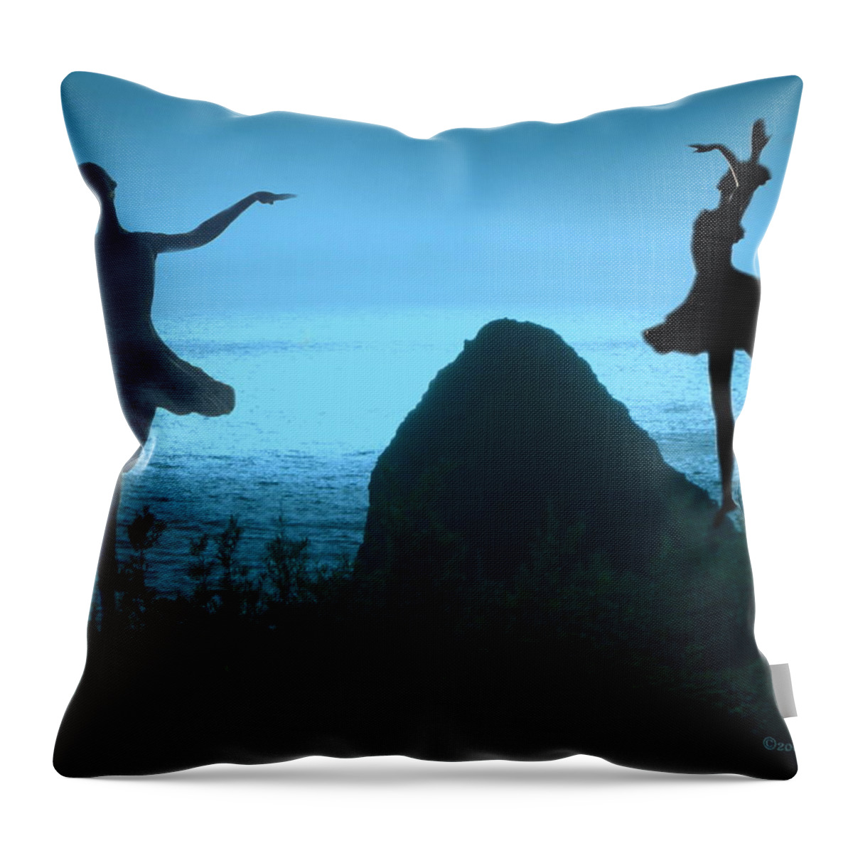 Ballerina Throw Pillow featuring the photograph Dance Of The Sea by Joyce Dickens