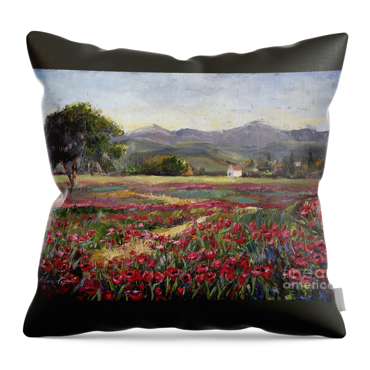 Impressionist Art Throw Pillow featuring the painting Dance of the Tulips by Jennifer Beaudet