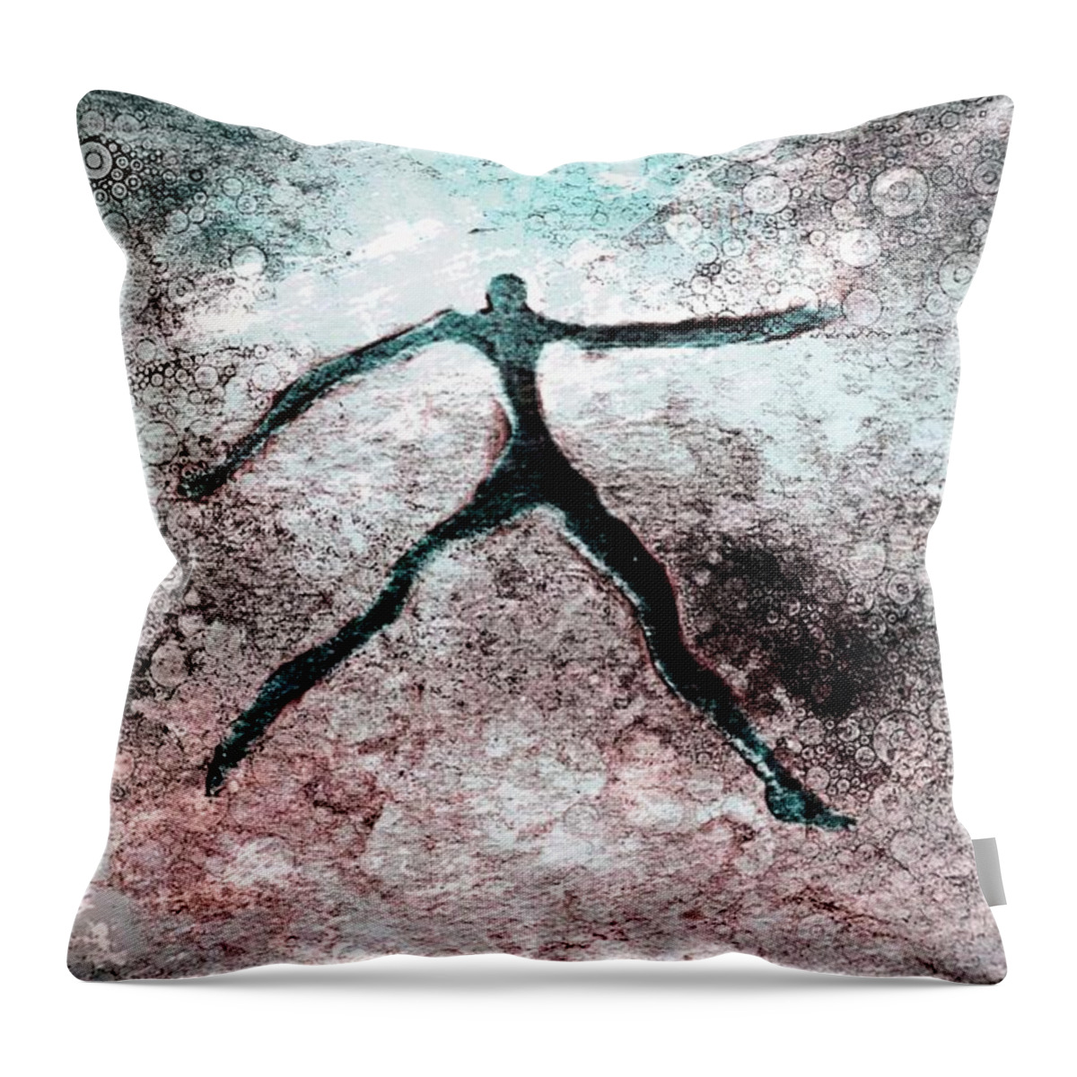 Ballet Dancers Throw Pillow featuring the mixed media Dance With Me by Susan Maxwell Schmidt